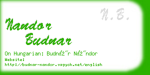 nandor budnar business card